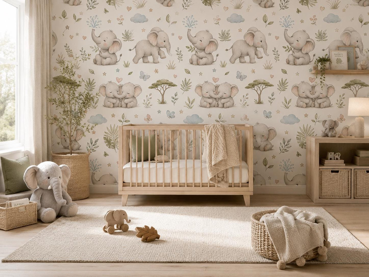 Elephant Wallpaper: Safari Nursery Wall Mural