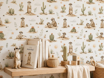 Meerkat Wallpaper: Desert Animal Nursery Mural