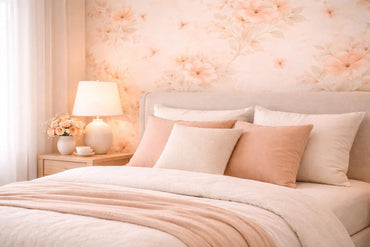 Peach Floral Wallpaper: Soft Pastel Flower Wall Mural (Peel and Stick)