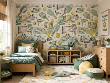 Pickleball Fun Wallpaper: Kids Sports Wall Mural