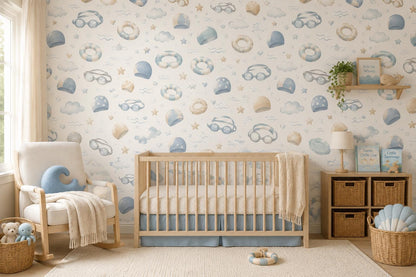 Swimming Wallpaper: Pool Sports Nursery Wall Mural