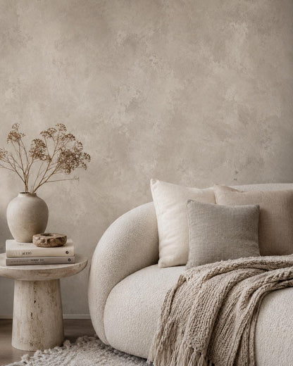 Putty Concrete Wallpaper: Soft Modern Texture Wall Mural