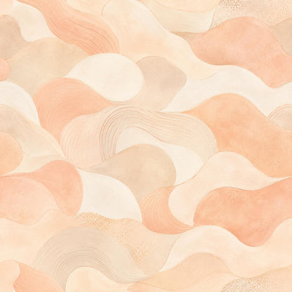Soft Peach Abstract Wallpaper: Warm Blush Wall Mural
