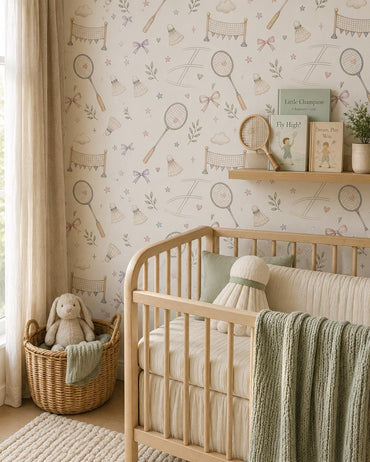 Badminton Wallpaper: Shuttlecock Sports Nursery Mural