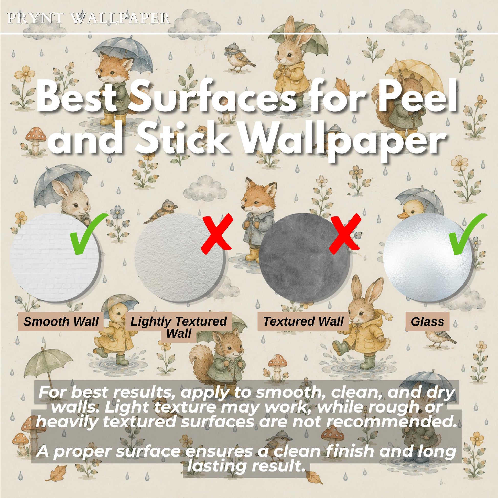 Rainy Day Woodland Wallpaper: Cozy Nursery Wall Mural