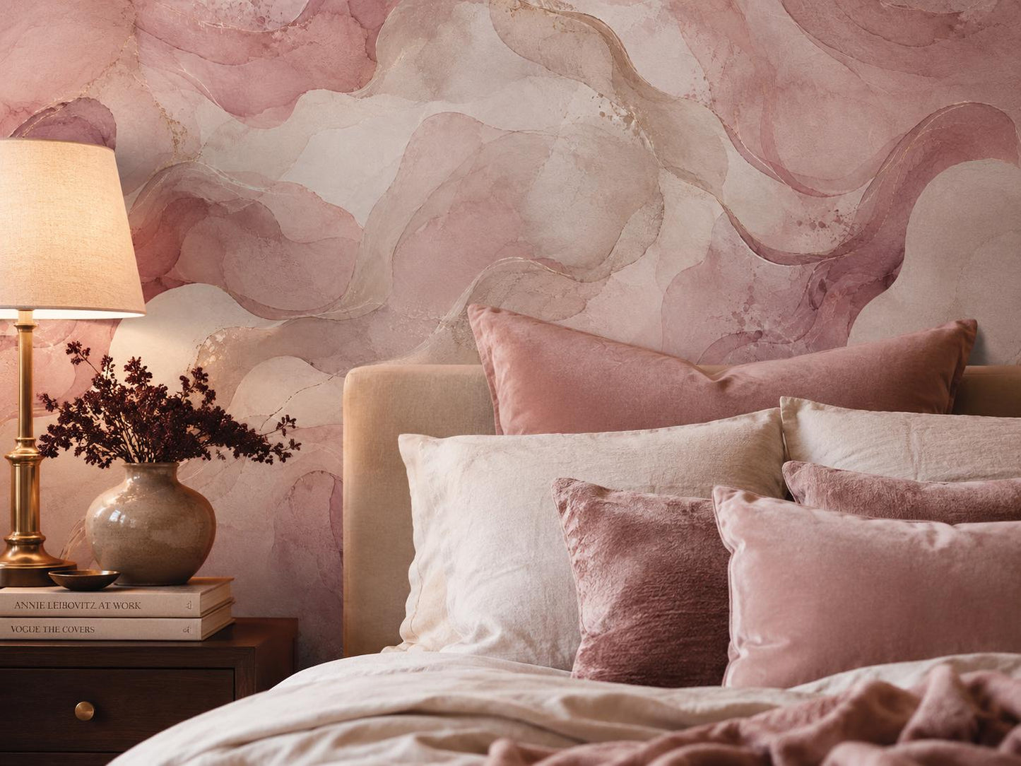 Mauve Rose Floral Wallpaper: Romantic Botanical Wall Mural