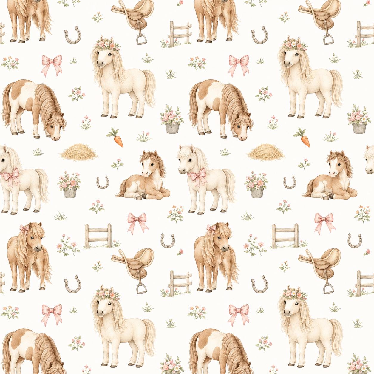 Pony Wallpaper: Little Horse Nursery Wall Mural