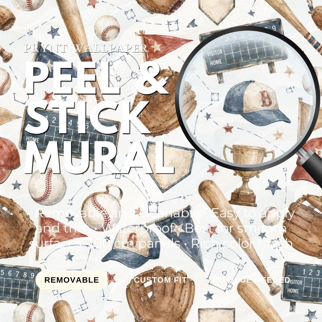 Baseball Rookie Wallpaper: Vintage Americana Wall Mural