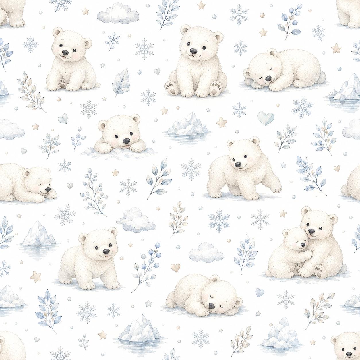 Polar Bear Wallpaper: Arctic Animal Nursery Wall Mural