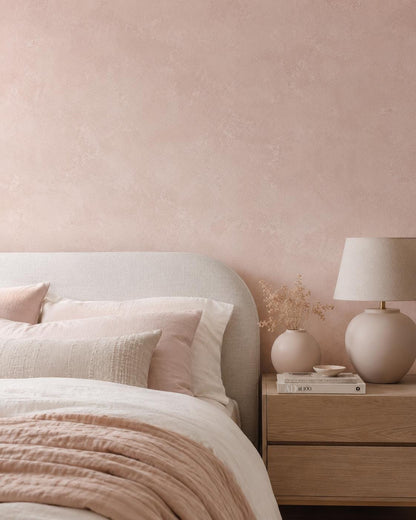 Blush Plaster Wallpaper: Soft Pink Textured Wall Mural