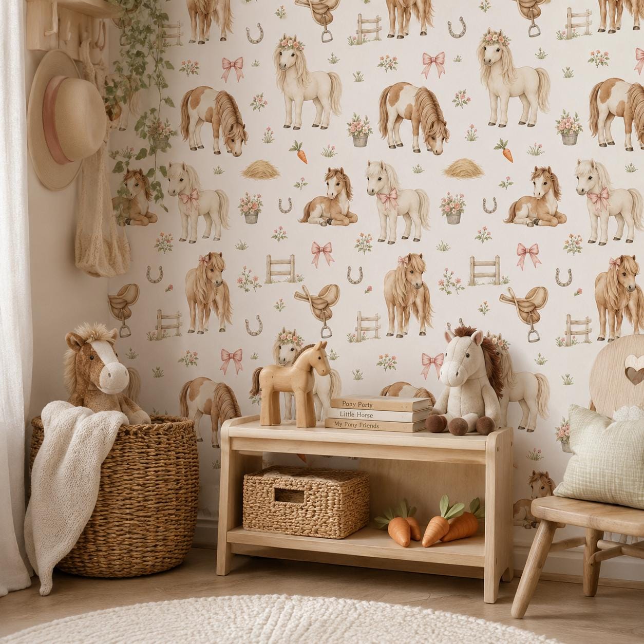 Pony Wallpaper: Little Horse Nursery Wall Mural