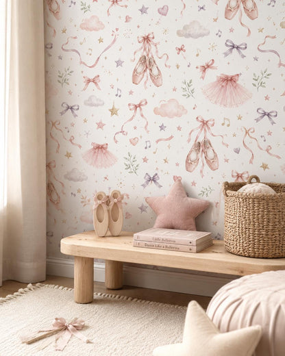 Ballet Slipper Wallpaper: Dance Nursery Wall Mural