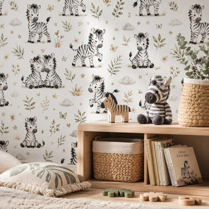 Zebra Wallpaper: Savanna Nursery Wall Mural