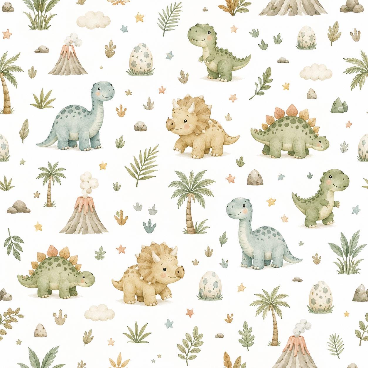 Baby Dinosaur Wallpaper: Pastel Dino Nursery Mural