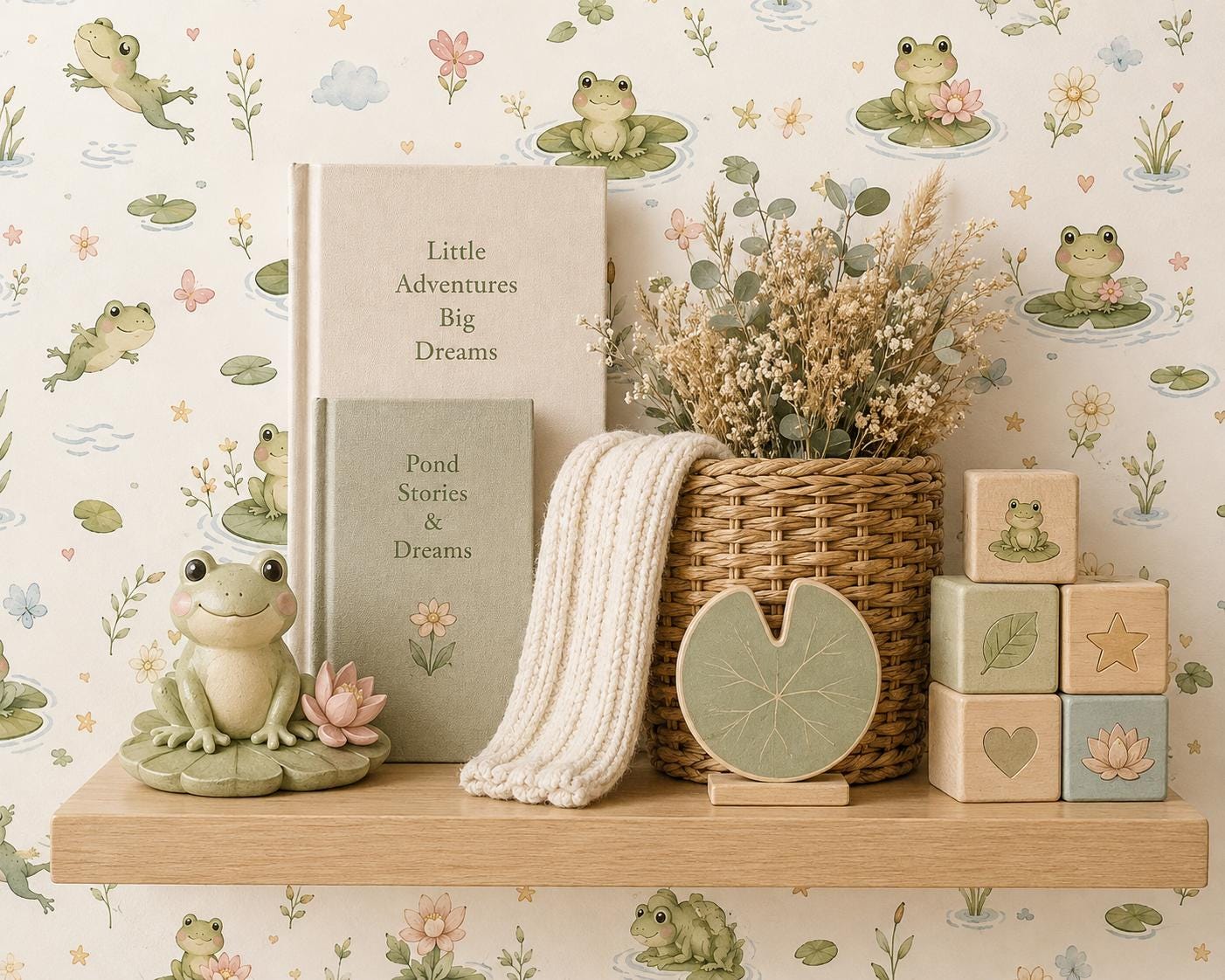 Frog Pond Wallpaper: Lily Pad Nursery Wall Mural