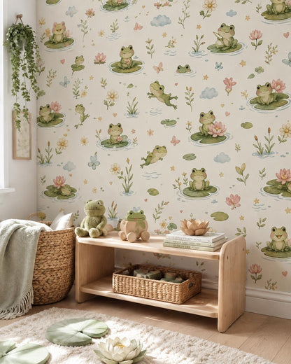 Frog Pond Wallpaper: Lily Pad Nursery Wall Mural