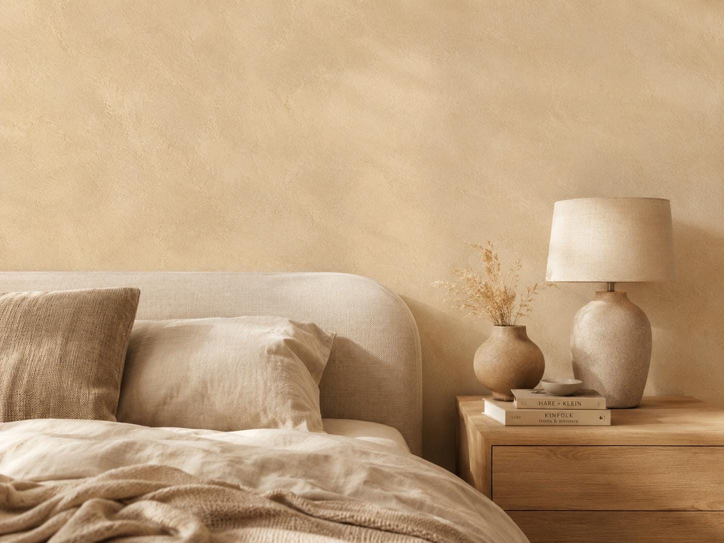 Roman Clay Wallpaper: Warm Sand Textured Wall Mural