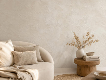 Soft Stucco Wallpaper: Warm White Textured Wall Mural