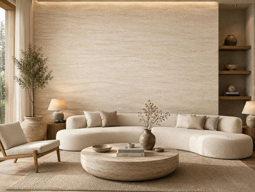 Travertine Stone Wallpaper: Cream Natural Wall Mural