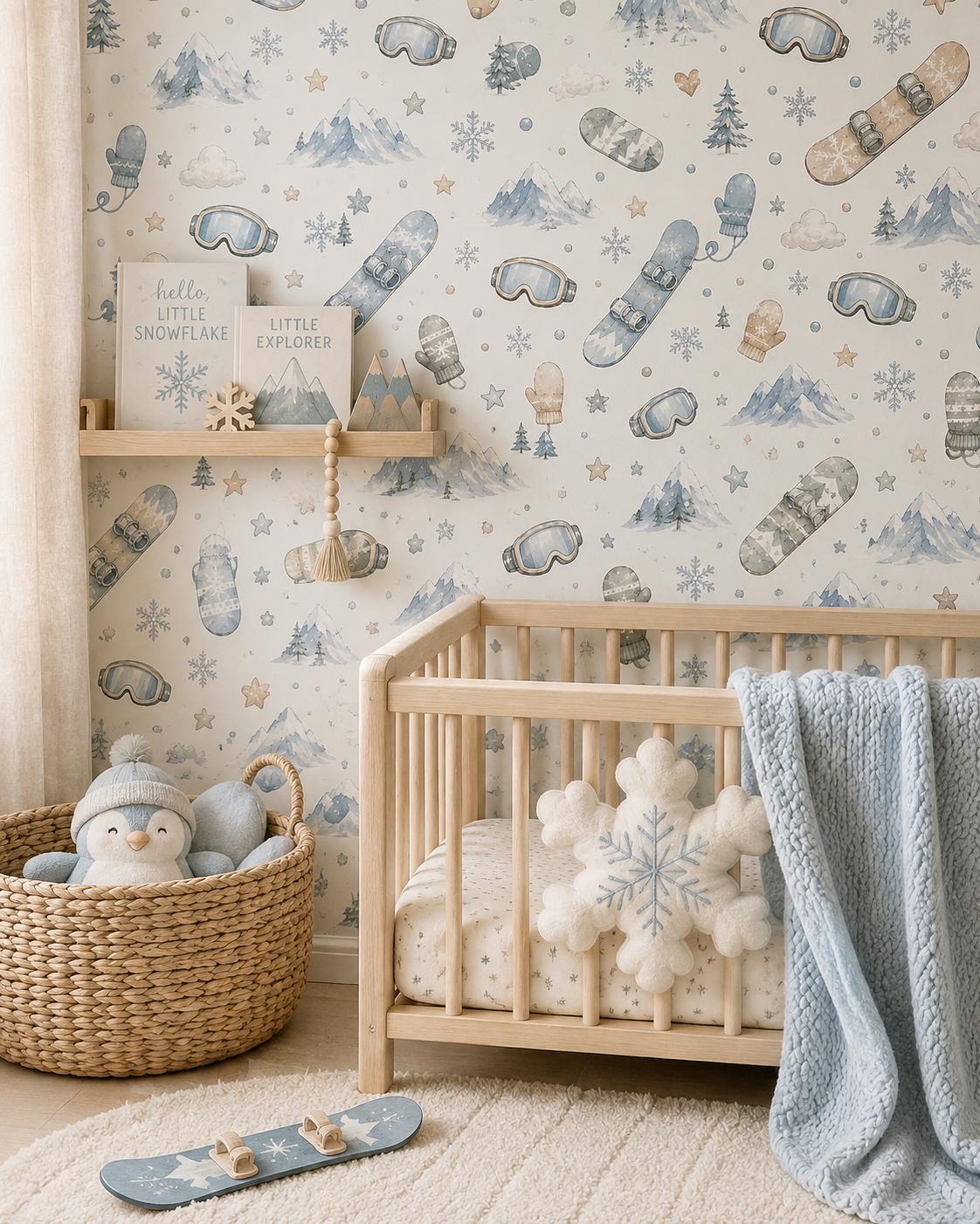 Snowboard Wallpaper: Winter Sports Nursery Wall Mural