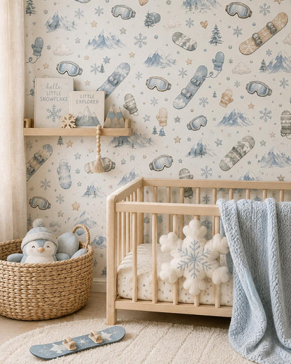Snowboard Wallpaper: Winter Sports Nursery Wall Mural