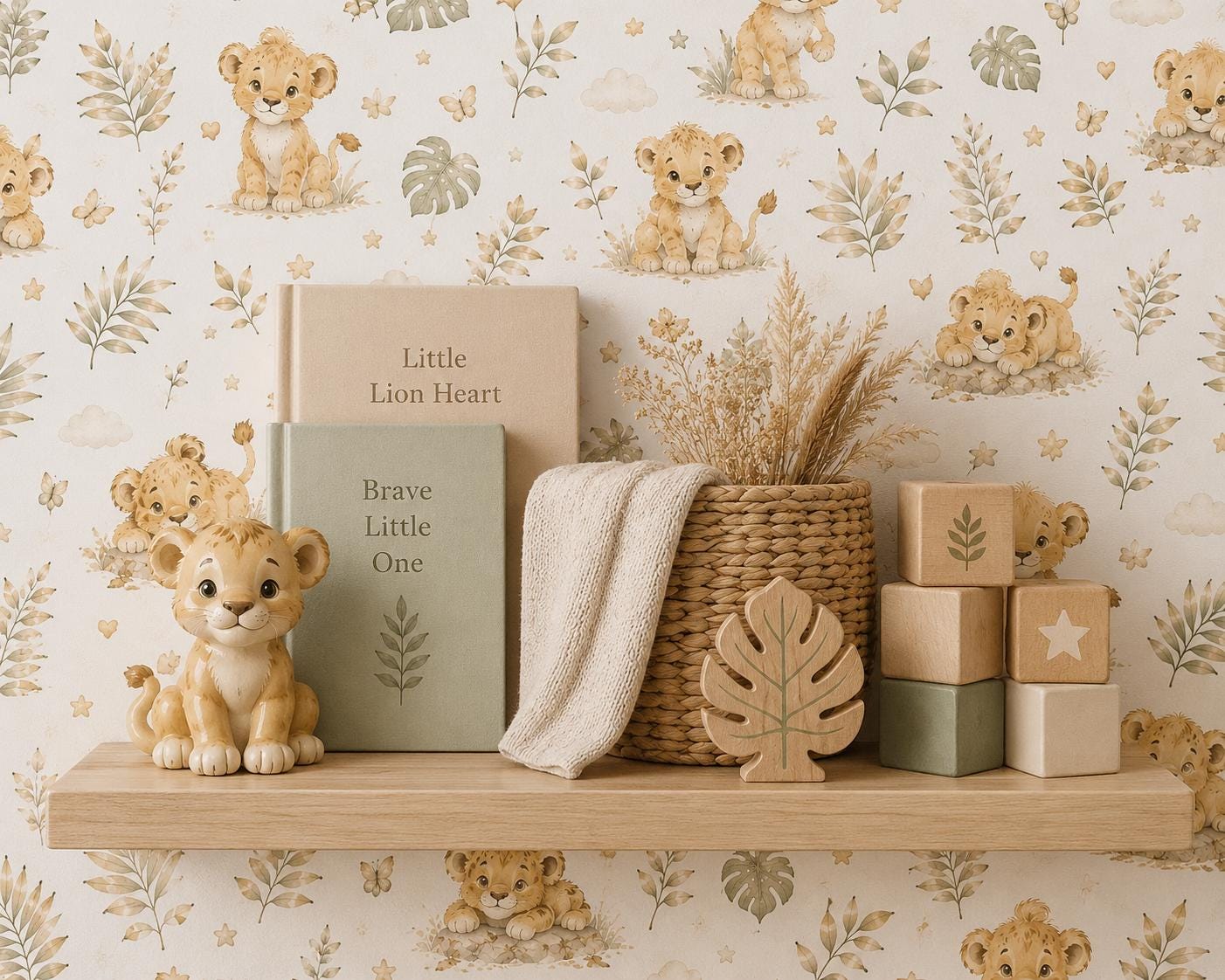 Lion Cub Wallpaper: Safari Nursery Animal Wall Mural