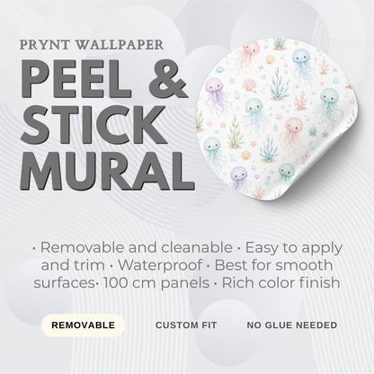Jellyfish Ocean Wallpaper: Soft Underwater Nursery Mural