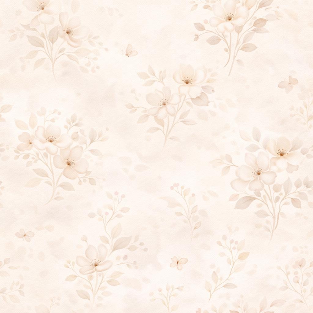 Cream Floral Wallpaper: Neutral Botanical Peel and Stick Wall Mural