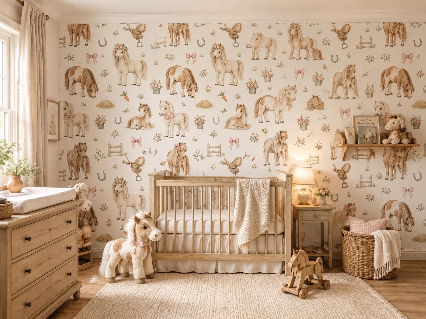 Pony Wallpaper: Little Horse Nursery Wall Mural