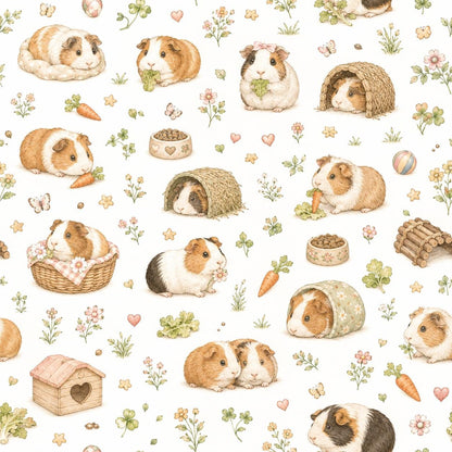Guinea Pig Wallpaper: Sweet Pet Nursery Mural