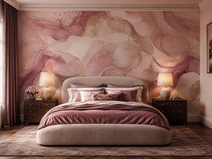 Mauve Rose Floral Wallpaper: Romantic Botanical Wall Mural