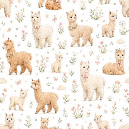 Alpaca Wallpaper: Soft Farm Nursery Mural