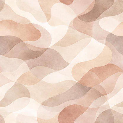 Beige Abstract Wallpaper Peel and Stick Neutral Organic Shape Wall Mural Modern Minimal Decor