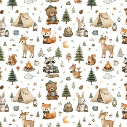 Forest Camping Wallpaper: Woodland Animal Mural