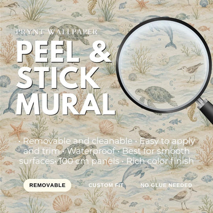 Seaside Animal Wallpaper: Coastal Nursery Wall Mural