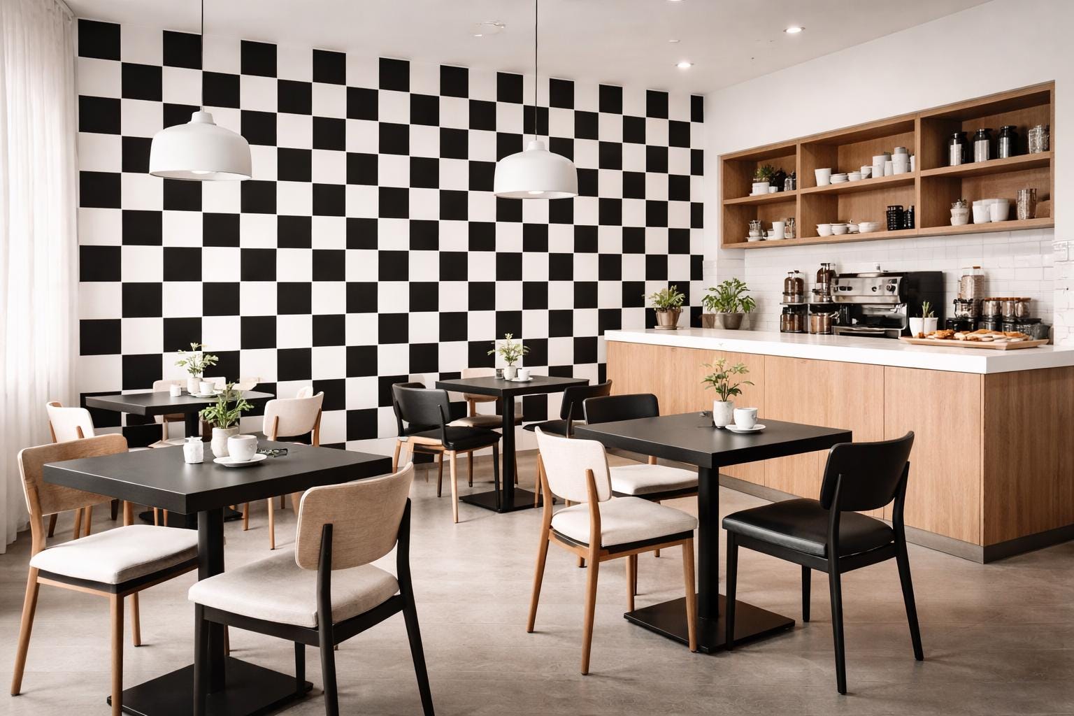 Black Checkerboard Wallpaper: Bold Geometric Tile Wall Mural