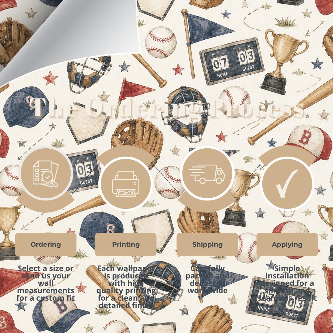 Baseball All Stars Wallpaper: Kids Sports Wall Mural