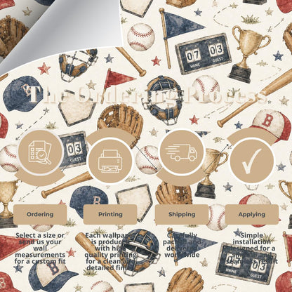 Baseball All Stars Wallpaper: Kids Sports Wall Mural
