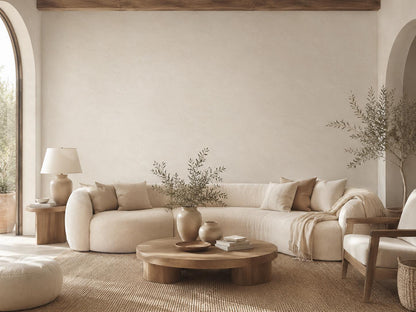 Soft Stucco Wallpaper: Warm White Textured Wall Mural
