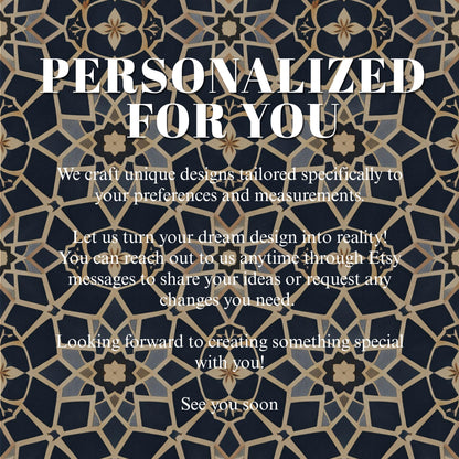 Blue Moroccan Tile Wallpaper: Vintage Geometric Wall Mural