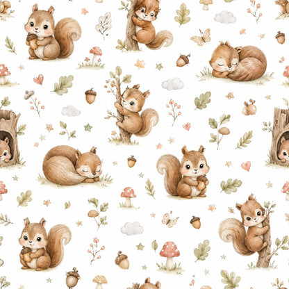 Squirrel Wallpaper: Woodland Nursery Wall Mural