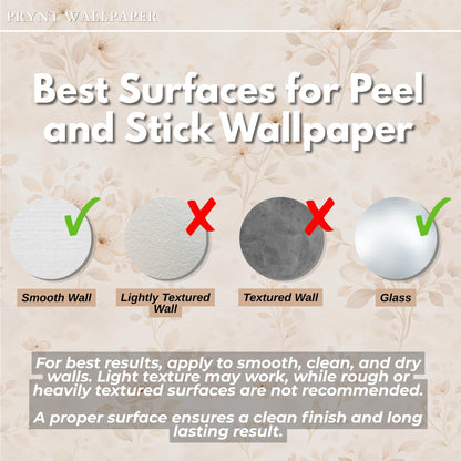 Cream Floral Wallpaper: Neutral Botanical Peel and Stick Wall Mural