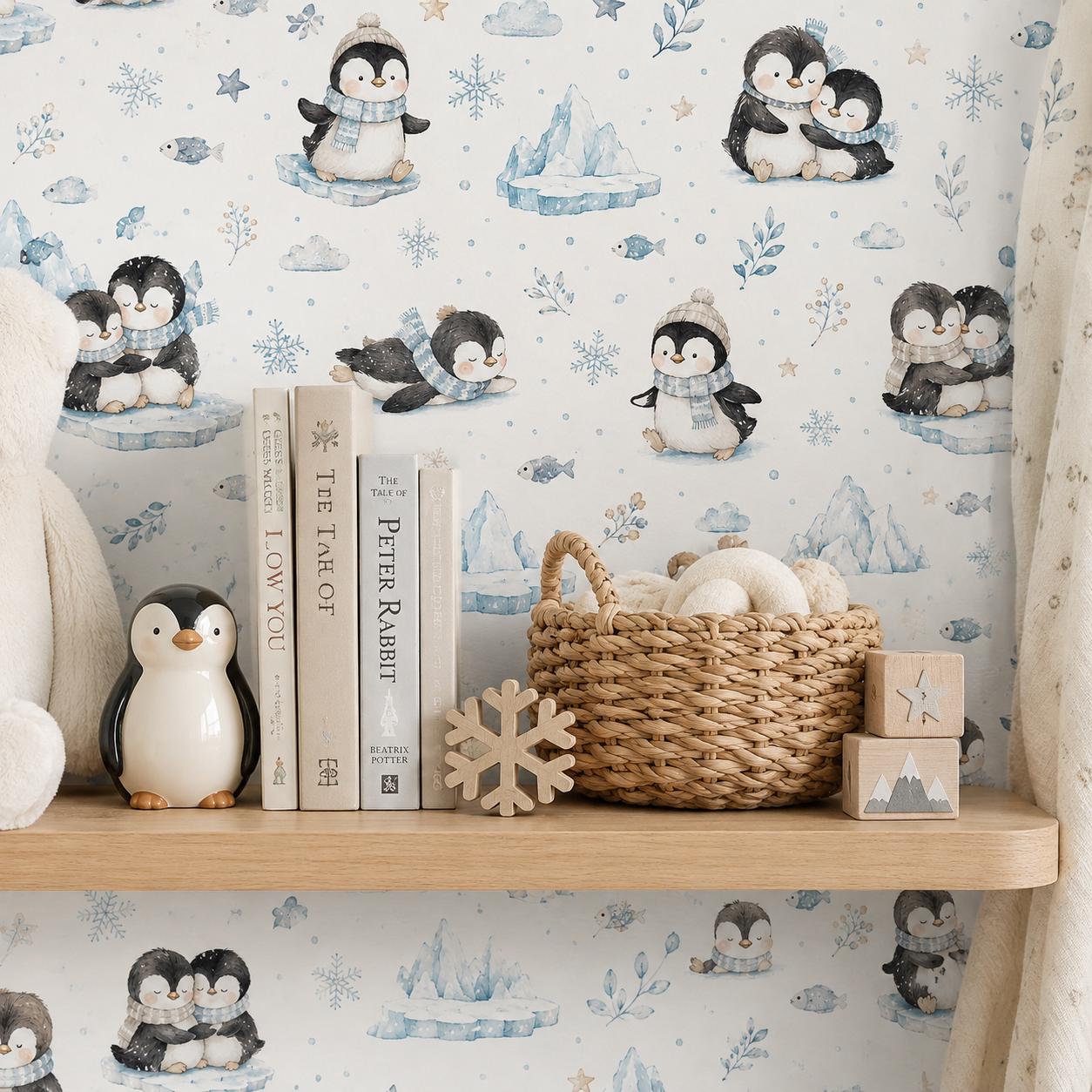 Penguin Wallpaper: Arctic Nursery Wall Mural