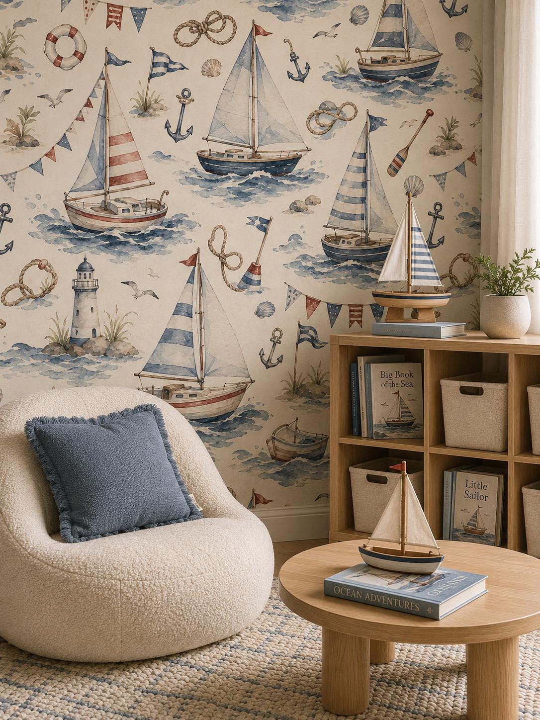 Sailing Adventure Wallpaper: Nautical Kids Wall Mural
