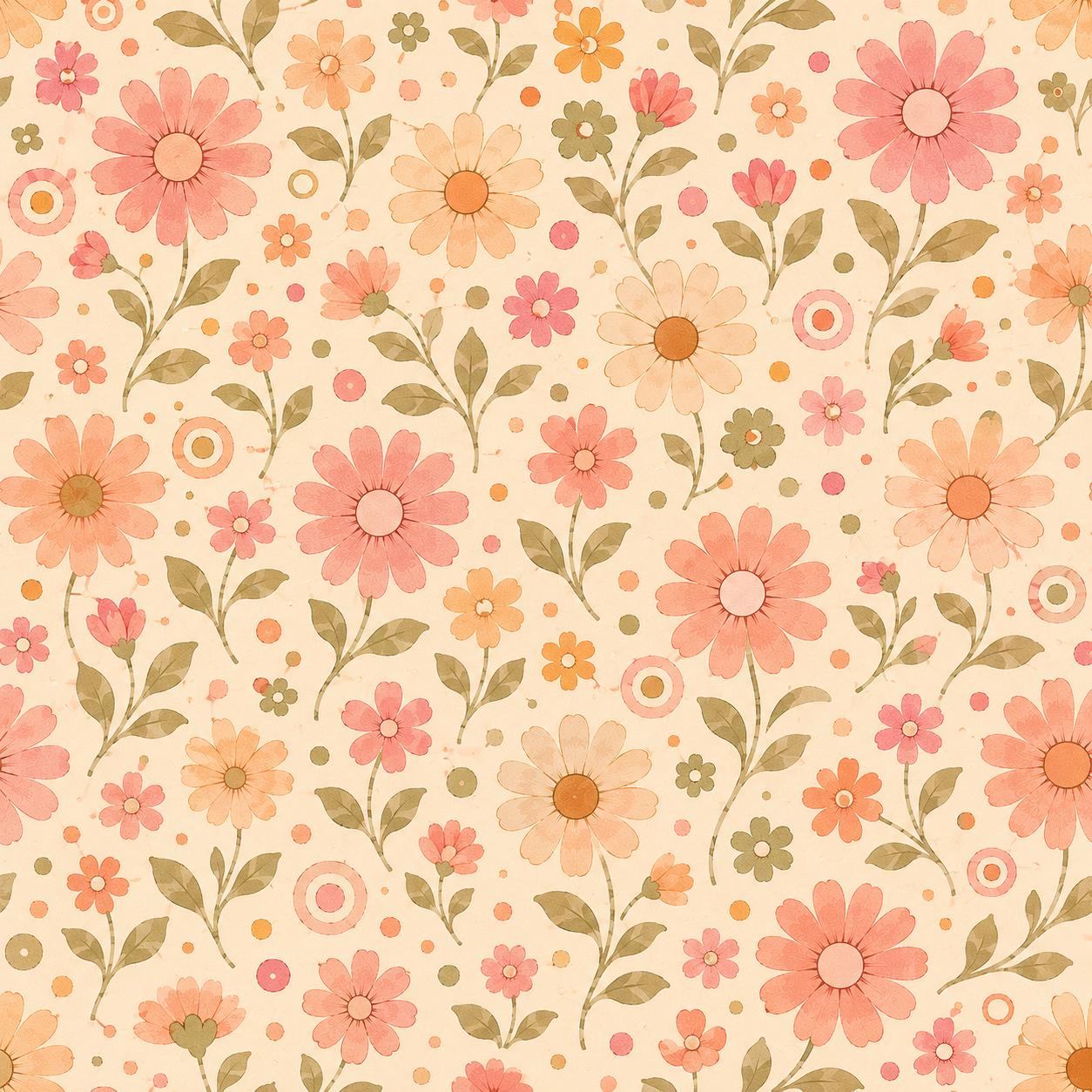 Retro Pink Daisy Wallpaper: Vintage Floral Wall Mural