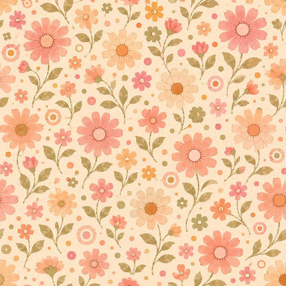 Retro Pink Daisy Wallpaper: Vintage Floral Wall Mural
