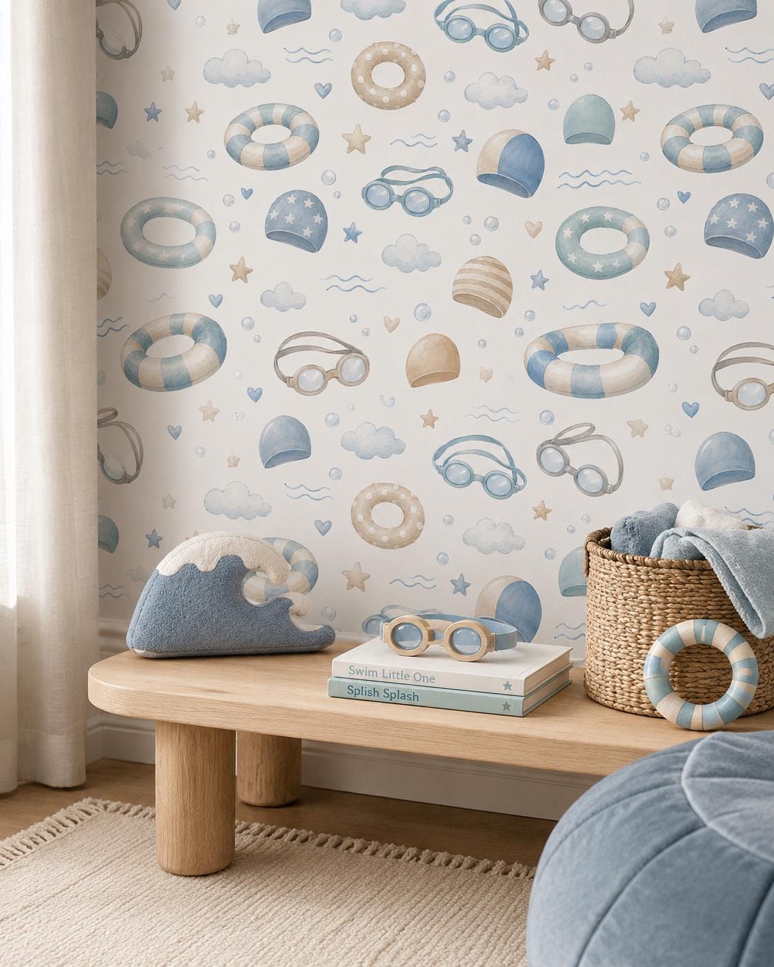 Swimming Wallpaper: Pool Sports Nursery Wall Mural