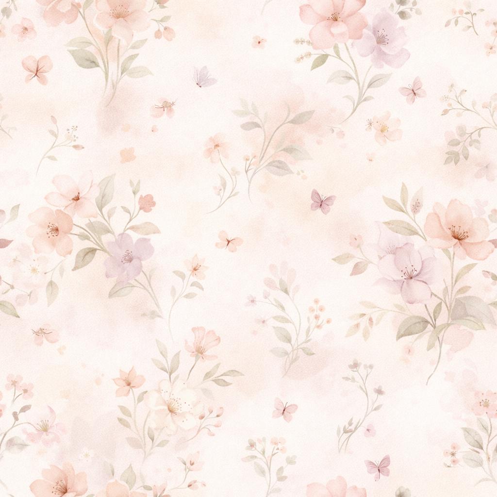 Blush Floral Wallpaper: Soft Fairy Nursery Wall Mural