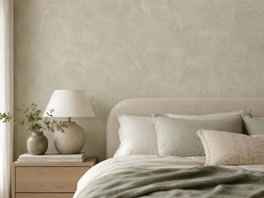 Pale Sage Limewash Wallpaper: Soft Green Textured Wall Mural
