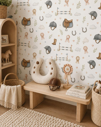 Equestrian Wallpaper: Riding Club Sports Nursery Mural